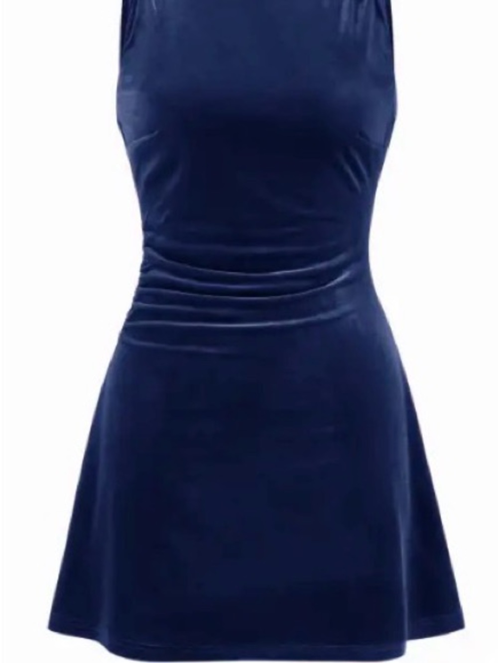 Cider Navy Blue Sleeveless Fit-and-Flare Dress